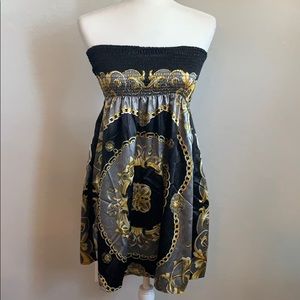 Black and Gold Short maxi dress